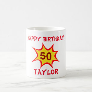 Mug 50e anniversaire Superhero Thème