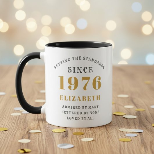 Mug 50th Birthday 1976 Add Name Elegant