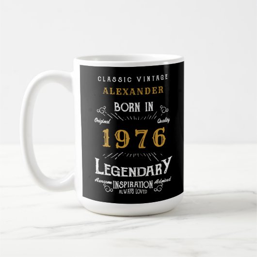 Mug 50th Birthday 1976 Legendary Retro (Gauche)