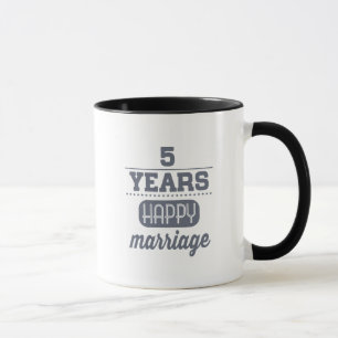 Mug 5 ans de mariage heureux