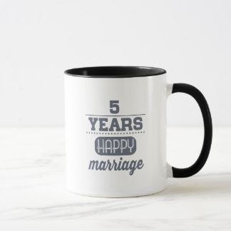 Mug 5 ans de mariage heureux