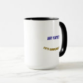 Mug 5 Ans NOM PERSONNALISÉ AA Papillons Fleurs (Devant droit)