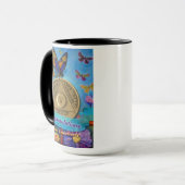 Mug 5 Ans NOM PERSONNALISÉ AA Papillons Fleurs (Devant gauche)