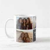 Mug 5 Collage de photos avec texte - Gris Blanc Minima (Gauche)