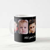 Mug 5 collage photo ajouter du texte noir (Devant gauche)