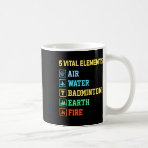 Mug 5 éléments vitaux Air Eau Badminton Terre Feu Sh