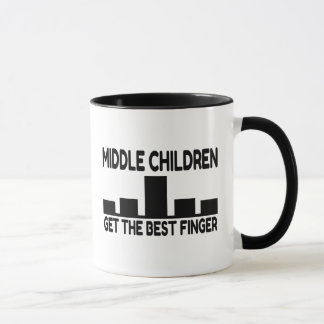 Mug 5 Enfants Moyen-Enfant Doigt Moyen Plaisanterie