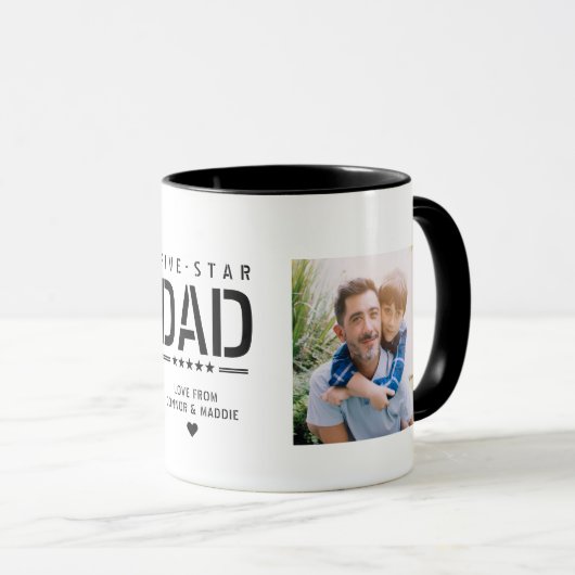 Mug 5 ÉTOILES DAD Moderne Cool 2 Fête des pères photo (Devant droit)