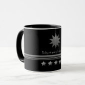 Mug 5 Étoiles Silver Text Black Professional Business  (Devant gauche)