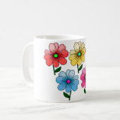 Mug 5 Fleurs de couleur (Devant gauche)