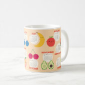 Mug 5 Par Jour Kawaii Fruits 2026 Calendrier (Devant droit)