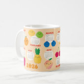 Mug 5 Par Jour Kawaii Fruits 2026 Calendrier (Devant gauche)