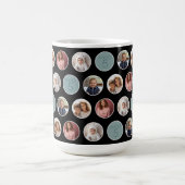 Mug 5 Photo Bordure Cercle - Blanc Noir (Centre)