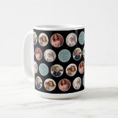 Mug 5 Photo Bordure Cercle - Blanc Noir (Devant gauche)