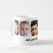 Mug 5 photo collage add text white (Devant gauche)