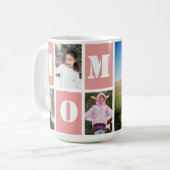 Mug 5 Photo Collage Heart Blush Pink Mother's Day (Devant gauche)