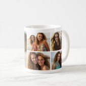 Mug 5 Photo Collage - Mod Minimal avec texte de script (Devant droit)
