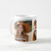 Mug 5 Photo Collage - Mod Minimal avec texte de script (Devant gauche)