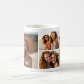 Mug 5 Photo Collage - Mod Minimal avec texte de script (Centre)
