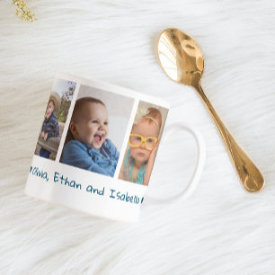 Mug 5 Photo Fête des Pères 2026 Bleu Je T'Aime Papa