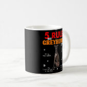 Mug 5 Règles Pour Les Propriétaires De Greyhound (Devant droit)