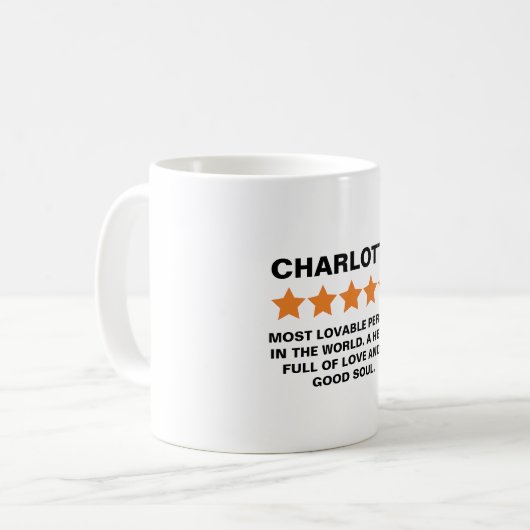 Mug 5 Star Review nom Customizable (Devant gauche)