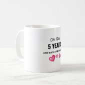 Mug 5e anniversaire Mariage Dons amusants pour lui (Devant gauche)