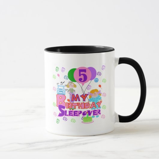 Mug 5e anniversaire Sleepover T-shirts et cadeaux (Droite)