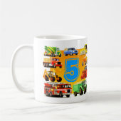Mug 5ème Camion de construction d'anniversaire (Gauche)