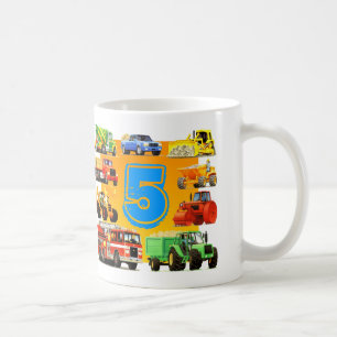 Mug 5ème Camion de construction d'anniversaire
