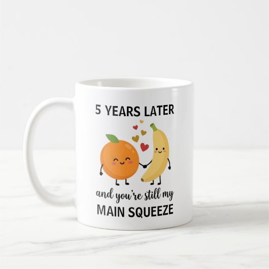 Mug 5th Anniversary Coffee Cup Fruit Anniversary (Gauche)