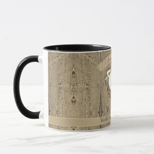 Mug 5th Wedding Anniversary "Wood" Image (Gauche)
