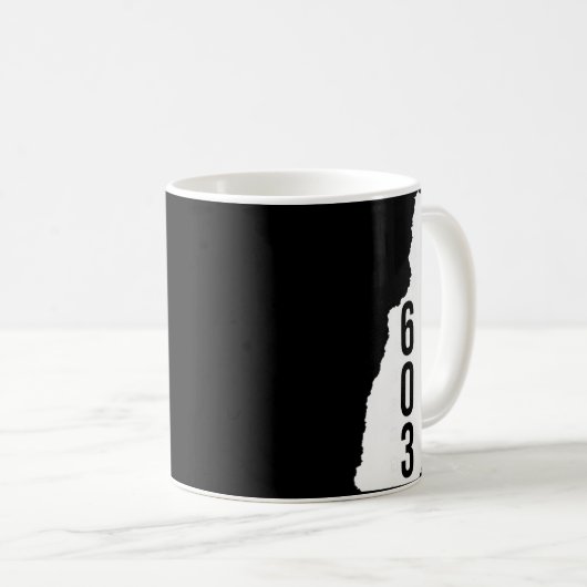 Mug 603 Nh New Hampshire Area Code State Map Tee  (Devant droit)