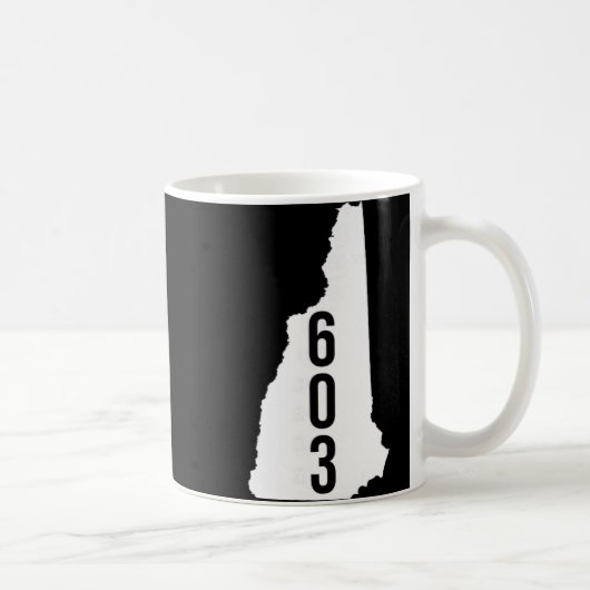 Mug 603 Nh New Hampshire Area Code State Map Tee (Droite)
