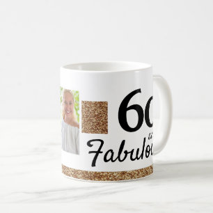 Mug 60 ans et Fabuleux Paillettes Dorées 2 Photo 60e A