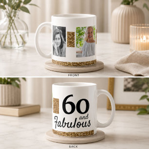 Mug 60 ans et Fabuleux Paillettes Dorées 2 Photo 60e A
