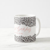 Mug 60 ans rose Empreinte de léopard et 60 ans sassy (Devant droit)