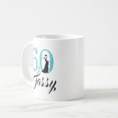 Mug 60 et anniversaire de parties scintillantes bleues (Devant gauche)