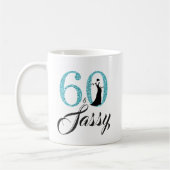 Mug 60 et anniversaire de parties scintillantes bleues (Gauche)