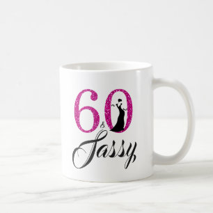 Mug 60 et anniversaire de parties scintillantes roses
