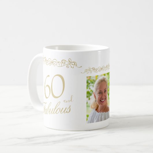 Mug 60 et fabuleux ornement 60e anniversaire Photo (Devant gauche)