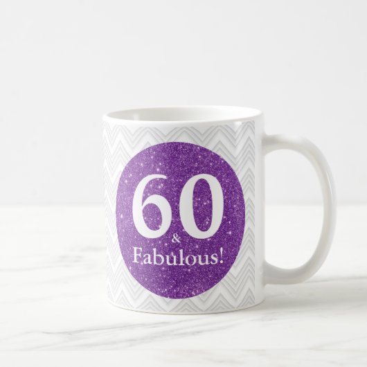 Mug 60 & Fabuleux ! Parties scintillant pourpre Soixan (Droite)