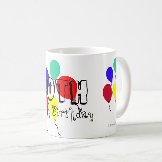 Mug 60e anniversaire Ballons bouges de jalon (Devant droit)