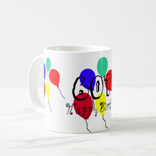 Mug 60e anniversaire Ballons bouges de jalon (Devant gauche)