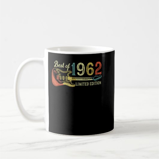 Mug 60e anniversaire cadeaux pour hommes femmes Guitar (Gauche)