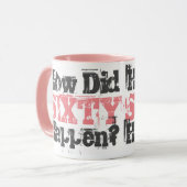 Mug 60e anniversaire - Comment soixante est-il arrivé  (Devant gauche)