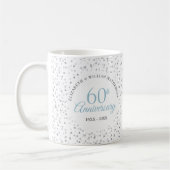Mug 60e anniversaire de Mariage Coeurs Confetti (Gauche)