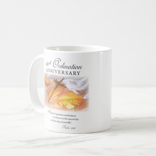 Mug 60e anniversaire d'ordination, bougie croisée (Devant gauche)