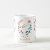 Mug 60e anniversaire Fille personnalisée Floral Femini (Centre)