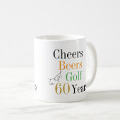 Mug 60e anniversaire Golf Cheers Bières minimal (Devant droit)